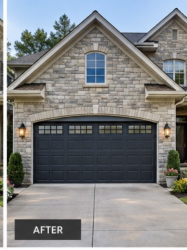Garage after dark door upgrade
