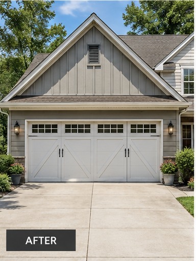 Garage after carriage style upgrade