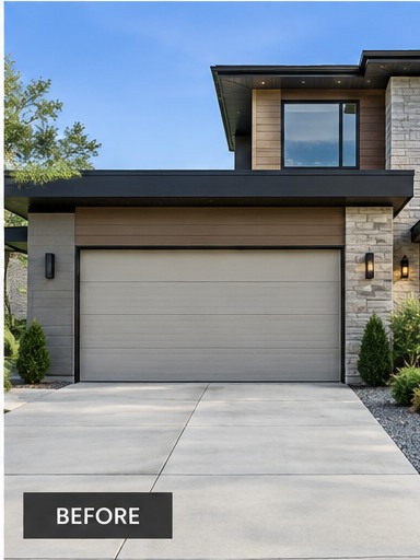 Garage before contemporary upgrade